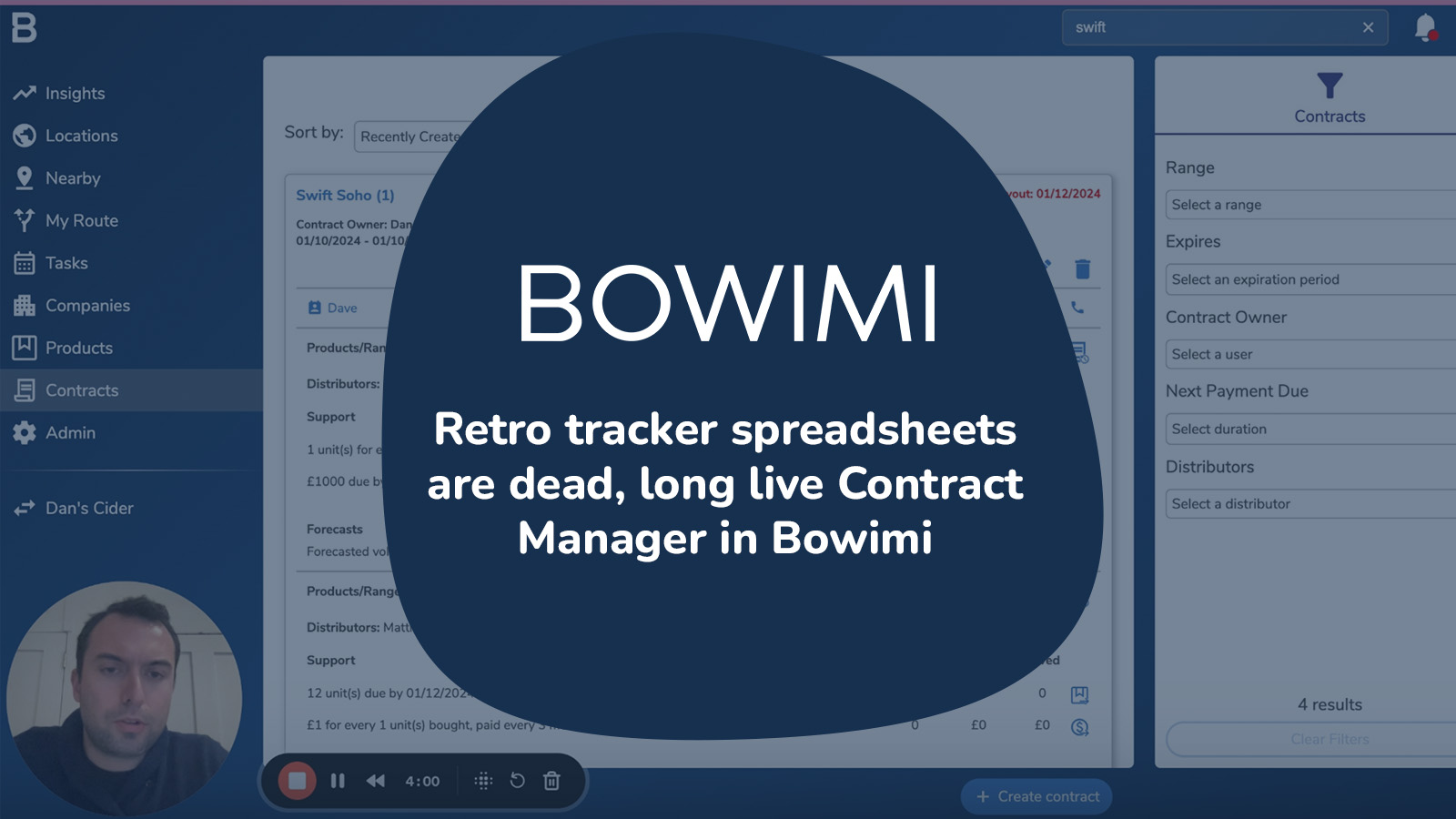 🪦 RIP Retro Tracker Spreadsheets, Manage Your Contracts In Bowimi - Bowimi