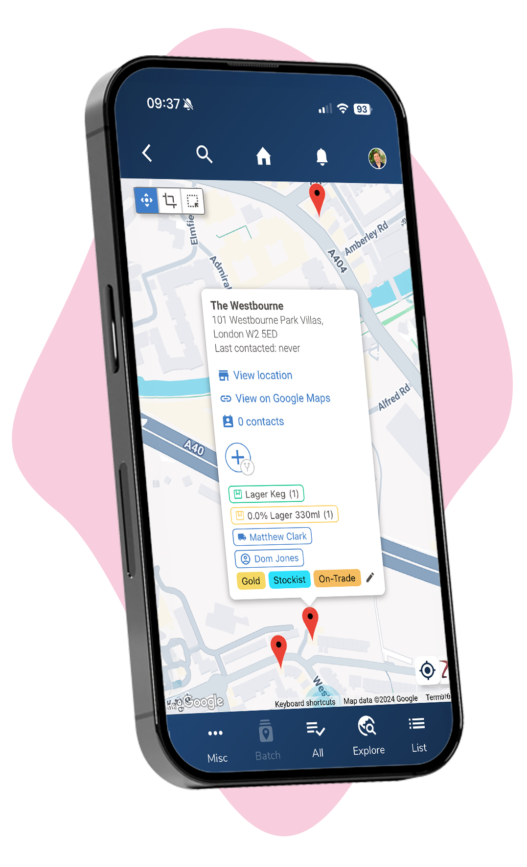 Location pin in Bowimi